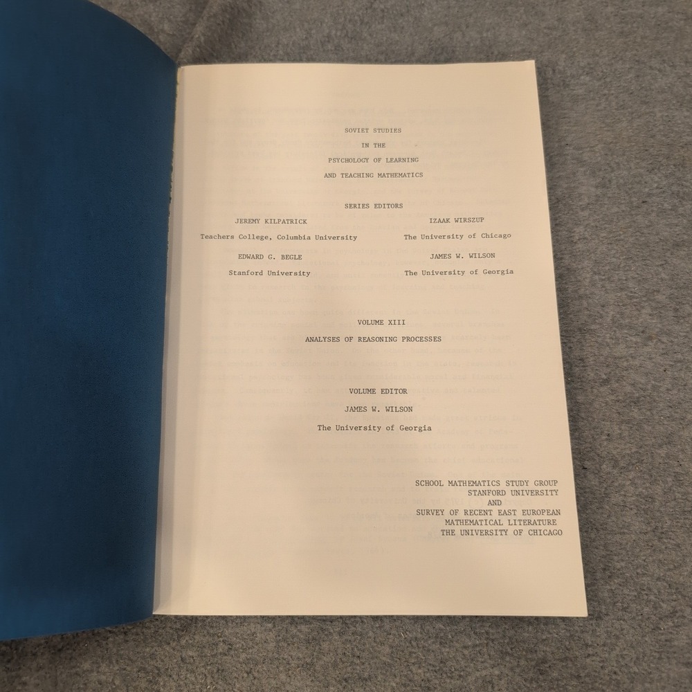 Soviet Studies Psychology of Learning Teaching Mathematics Vol XIII 1978 Book - Picture 2 of 3